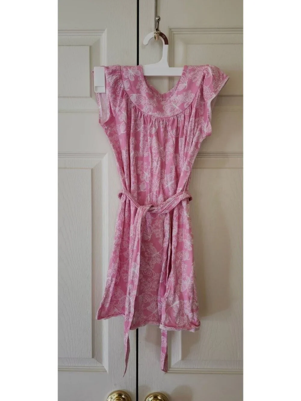 Girl Lilly Pulitzer Pink Butterfly Soft Cotton Belted Dress Size 8